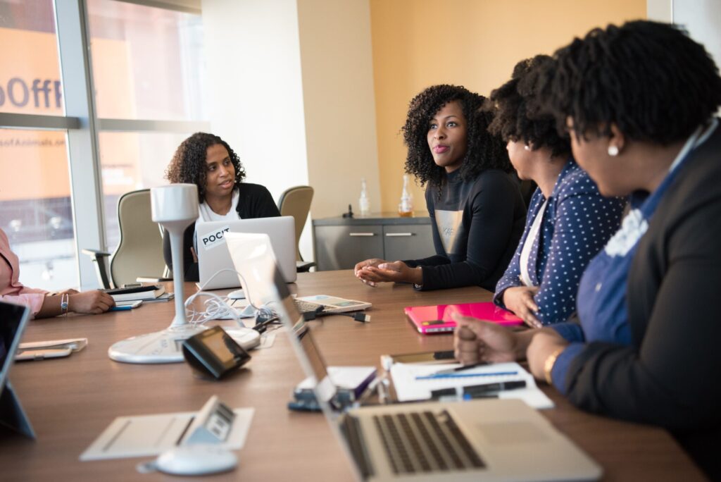 African American women in a conference room image